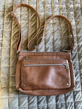 Relic by Fossil Tan Crossbody Bag with Front Zip Pocket